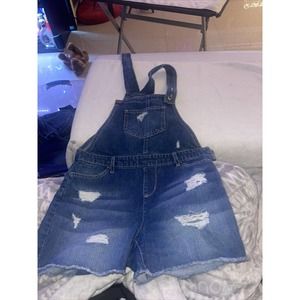 CHILDRENS PLACE Girls Overalls Shorts Size 12 Blue Denim New Jumper